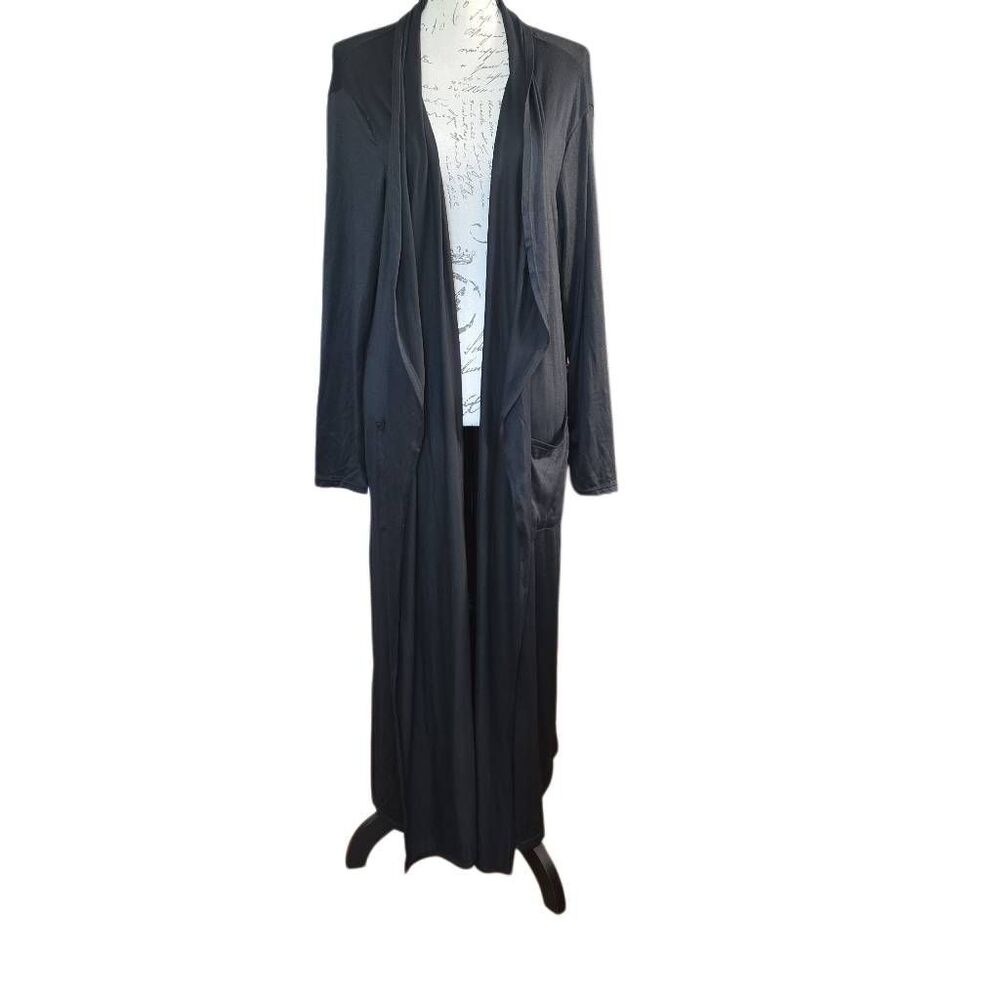 32 Degrees Heat Womens Size L/XL Black Extra Long Open Lightweight Cardigan